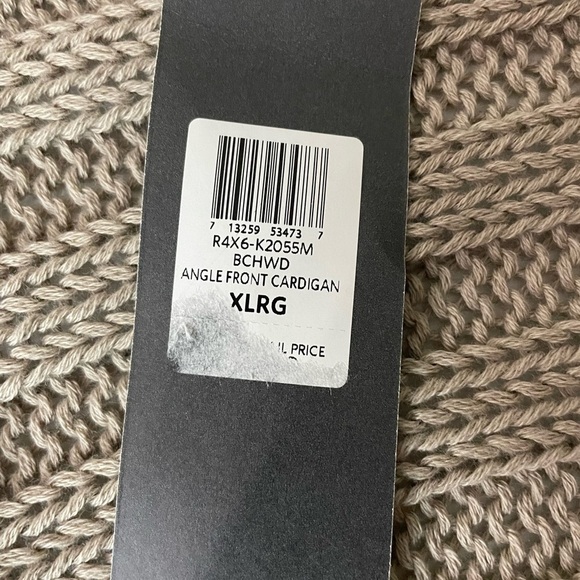 Eileen Fisher Angle Front Cardigan Tan Wheat Open Knit Size XL Neutral Lagenlook - Picture 4 of 6